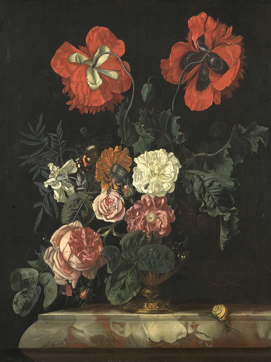 Still Life with Flowers. Date: 1718. Institution: Rijksmuseum